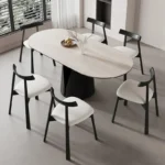 ⁦طاولة طعام مودرن بتصميم حديث مع كراسي⁩ - الصورة ⁦2⁩