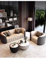 ⁦طقم كنب جلد فاخر من تصميم فاخر⁩ - الصورة ⁦3⁩
