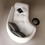 ⁦كنب زاوية استرخاء بيج بتصميم مودرن⁩ - الصورة ⁦3⁩