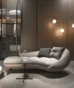 ⁦كنب زاوية استرخاء بيج بتصميم مودرن⁩ - الصورة ⁦5⁩