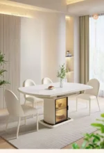 ⁦طاولة طعام مع كراسي بتصميم مميز⁩ - الصورة ⁦5⁩