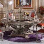 ⁦طاولة طعام كلاسيك دائرية⁩ - الصورة ⁦4⁩