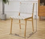 ⁦كرسي طاولة طعام من خشب بتصميم اسكندافي⁩ - الصورة ⁦10⁩