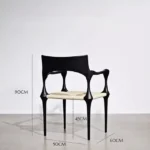 ⁦كرسي خشب اسود مودرن⁩ - الصورة ⁦4⁩