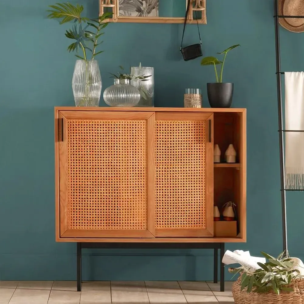 download (9) خزانة تخزين جانبية بطراز ريفي مع أبواب منزلقة