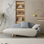 ⁦كنب جلد بني مودرن بتصميم فاخر⁩ - الصورة ⁦5⁩