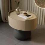 ⁦طاولة جانبية للسرير بشكل دائري⁩ - الصورة ⁦3⁩