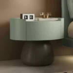 ⁦طاولة جانبية للسرير بشكل دائري⁩ - الصورة ⁦8⁩
