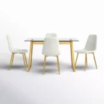 ⁦طاولة طعام زجاجية بسيطة مع كراسي⁩ - الصورة ⁦3⁩