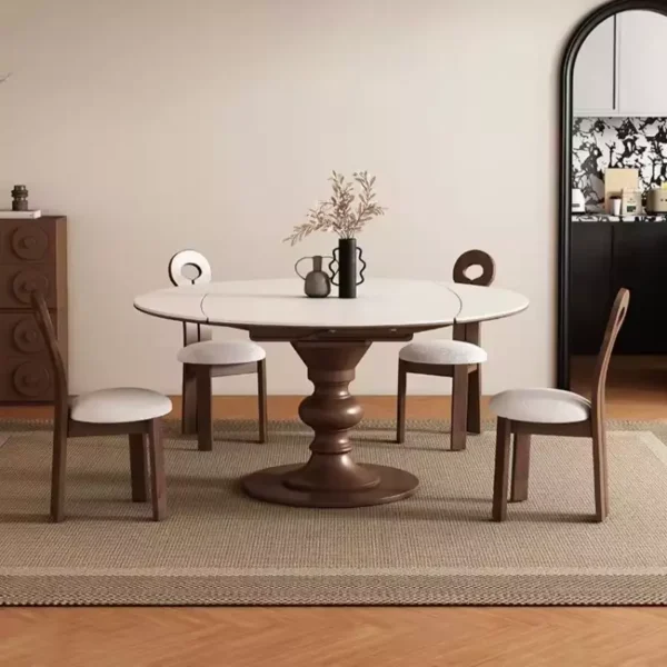 طاولة طعام مع كراسي بتصميم ريفي