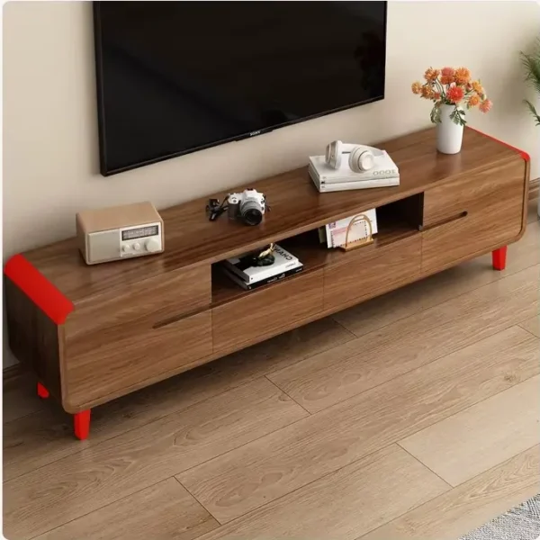 طاولة تلفاز بتصميم خشبي اسكندافي