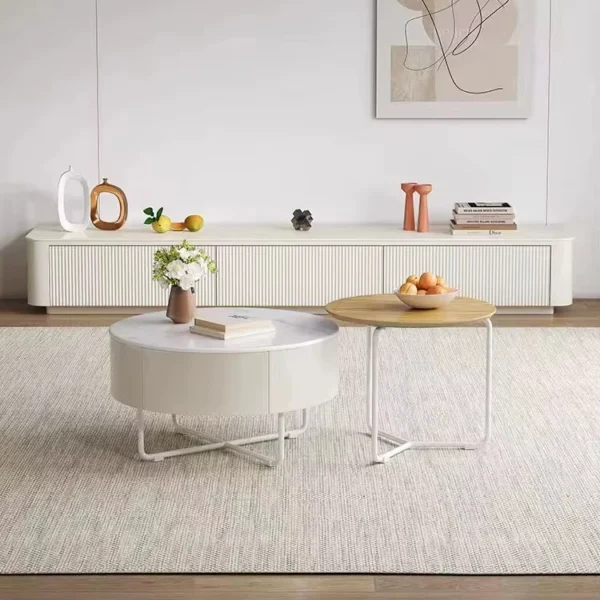 طقم طاولات قهوة مع تلفاز كلاسيك