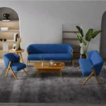 طقم كنب مودرن خشب من تصميم اسكندافي