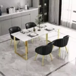 طقم طاولة رخاميه بهيكل ذهبي